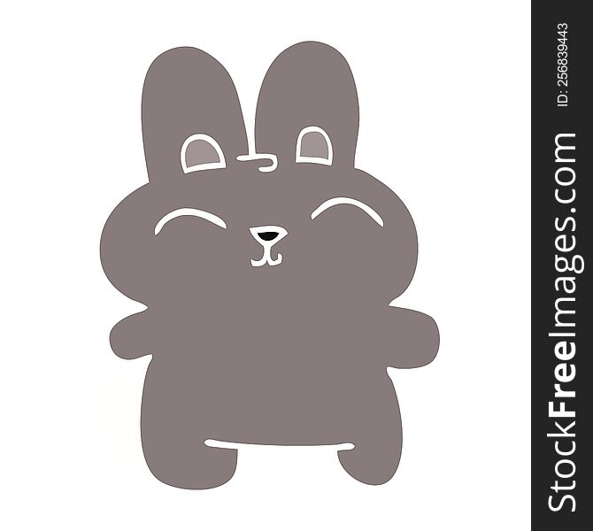 cartoon doodle grey rabbit