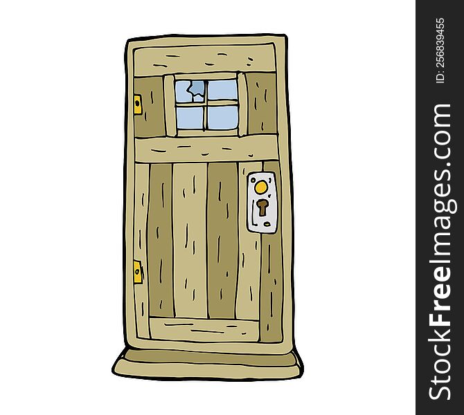 cartoon old wood door