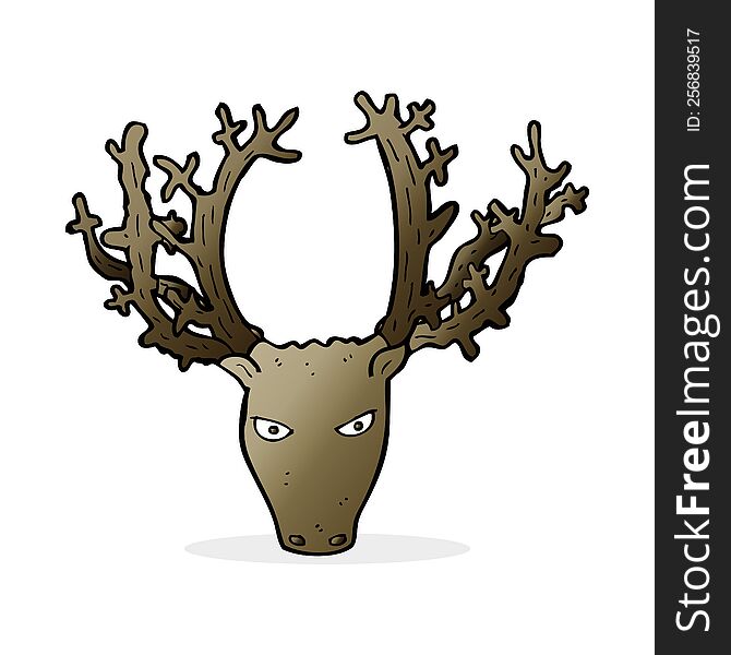 cartoon stag head