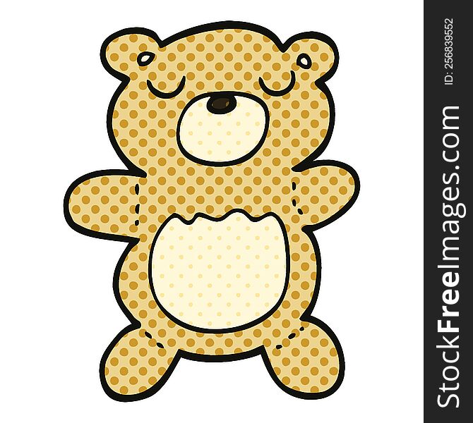 comic book style cartoon teddy bear