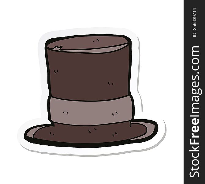 Sticker Of A Cartoon Top Hat