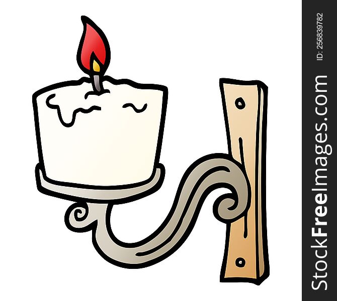 vector gradient illustration cartoon old candle holder