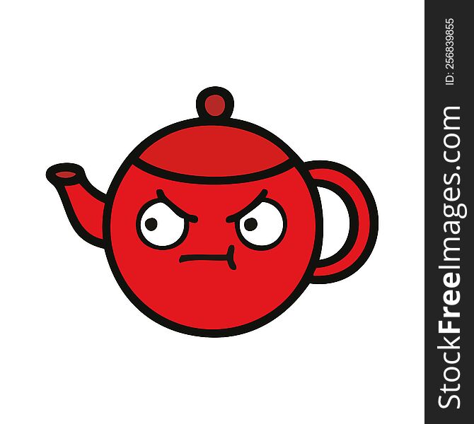 cute cartoon of a teapot. cute cartoon of a teapot