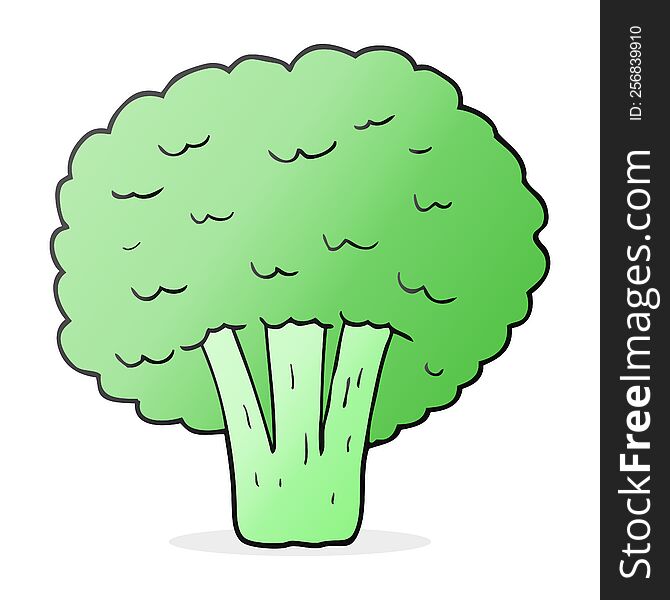freehand drawn cartoon broccoli
