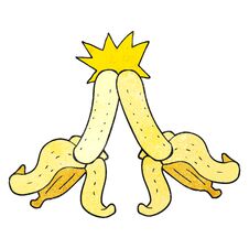 Texture Cartoon Embarrassing Magic Banana Touch Stock Photo