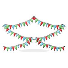 Cartoon Bunting Flags Stock Photos