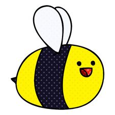 Quirky Comic Book Style Cartoon Bumblebee Stock Image