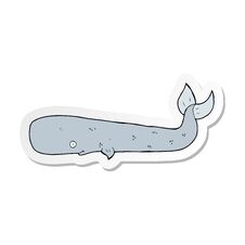 Sticker Of A Cartoon Whale Stock Photo