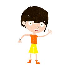 Cartoon Boy With Positive Attitude Royalty Free Stock Images