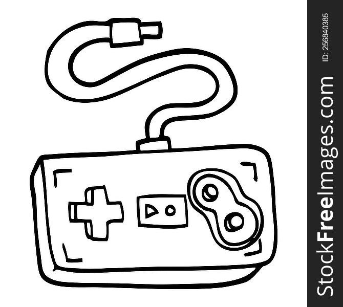 line drawing cartoon game controller