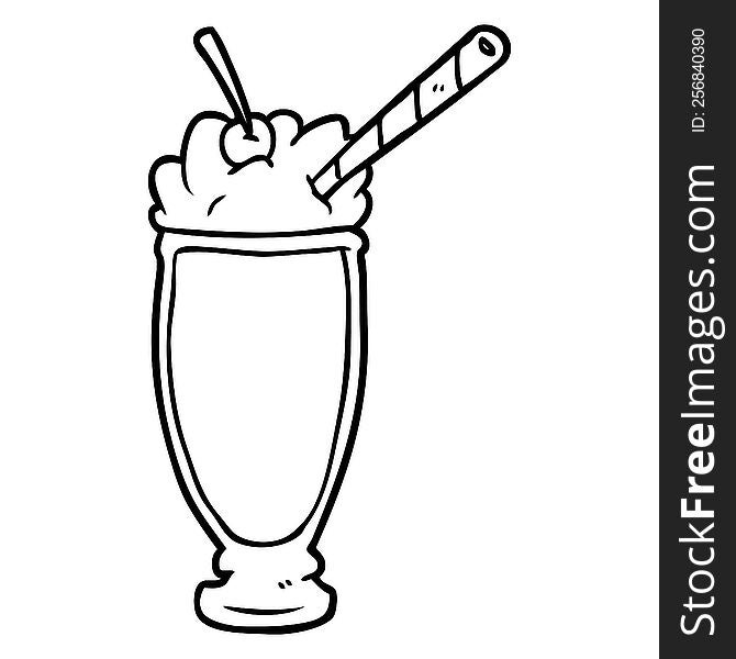 line drawing of a milkshake. line drawing of a milkshake