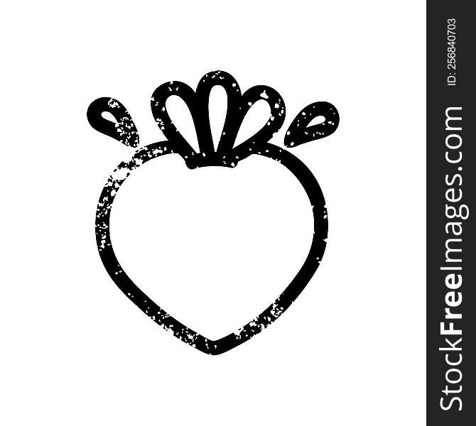 fresh fruit distressed icon symbol