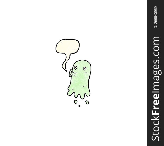 Cartoon Spooky Ghost With Speech Bubble