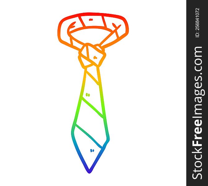 rainbow gradient line drawing of a striped office tie