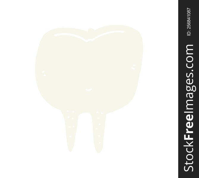 Flat Color Style Cartoon Tooth