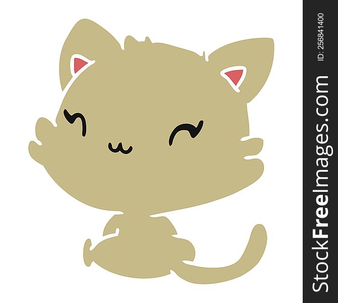 cartoon illustration of cute kawaii kitten. cartoon illustration of cute kawaii kitten