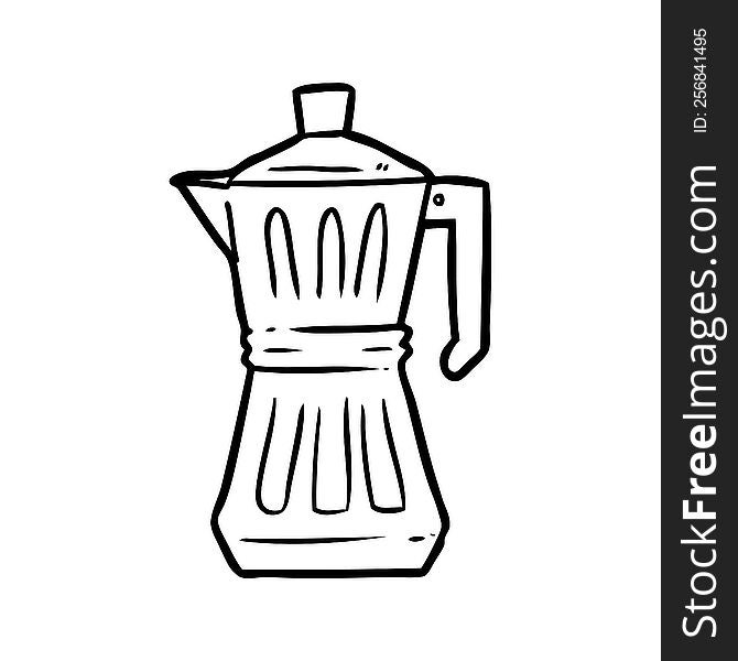 line drawing of a espresso maker. line drawing of a espresso maker