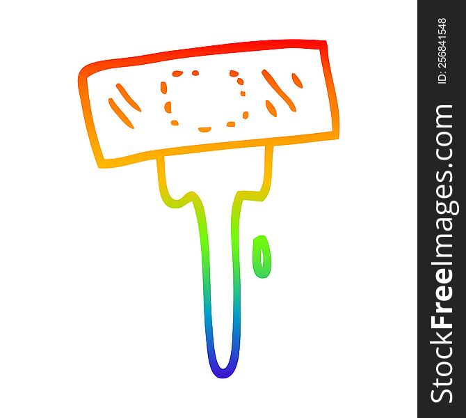 rainbow gradient line drawing of a cartoon medical sticking plaster