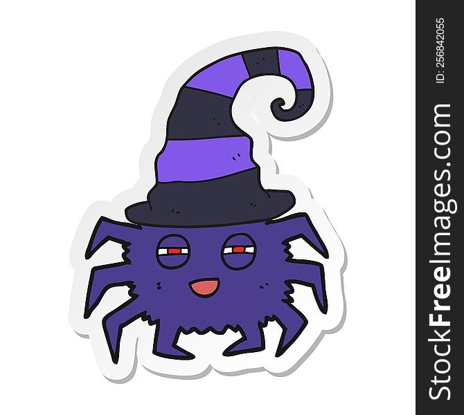 Sticker Of A Cartoon Halloween Spider