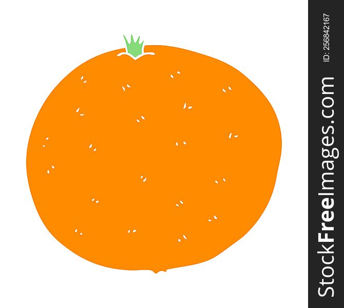 Flat Color Illustration Of A Cartoon Orange