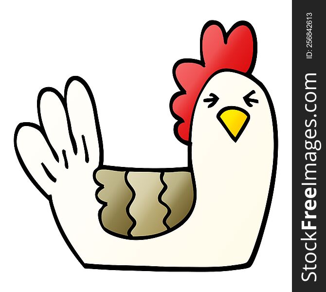 vector gradient illustration cartoon roosting hen