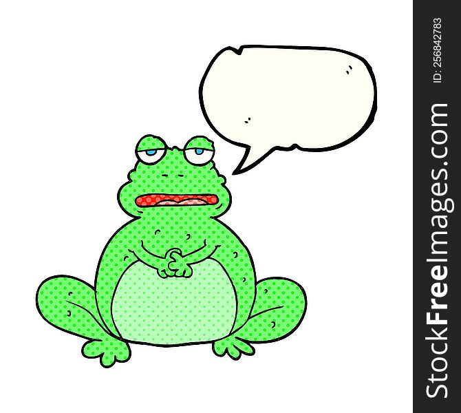 Comic Book Speech Bubble Cartoon Frog