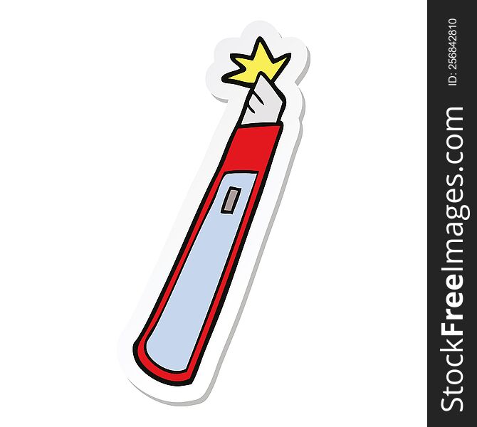 Sticker Of A Cartoon Craft Knife