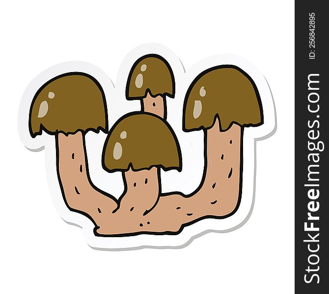sticker of a cartoon mushrooms
