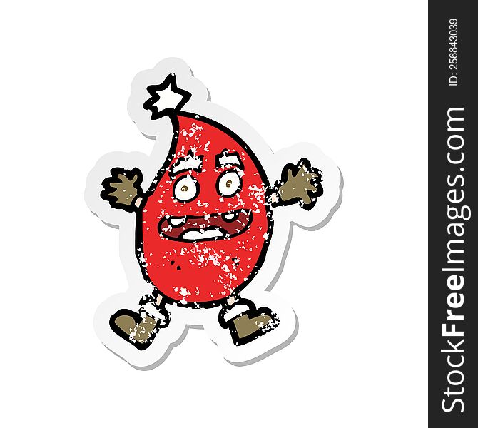 retro distressed sticker of a cartoon funny christmas creature