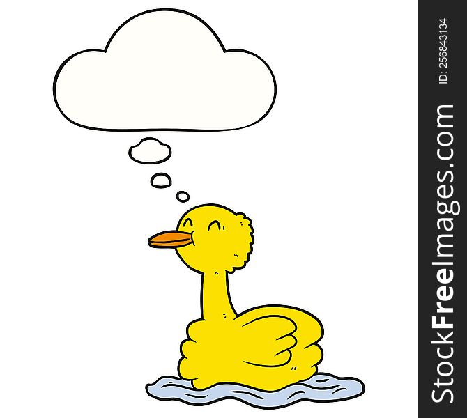 cartoon duck with thought bubble. cartoon duck with thought bubble