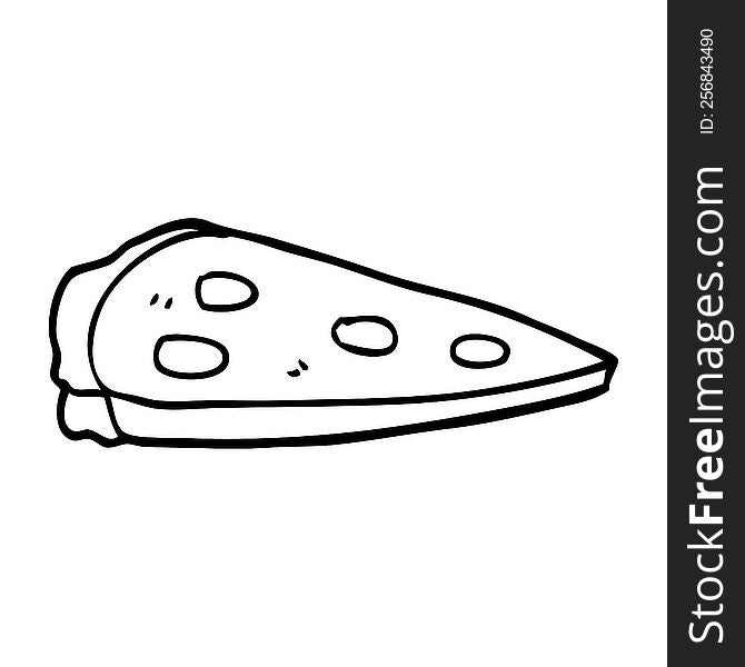 Line Drawing Cartoon Pizza