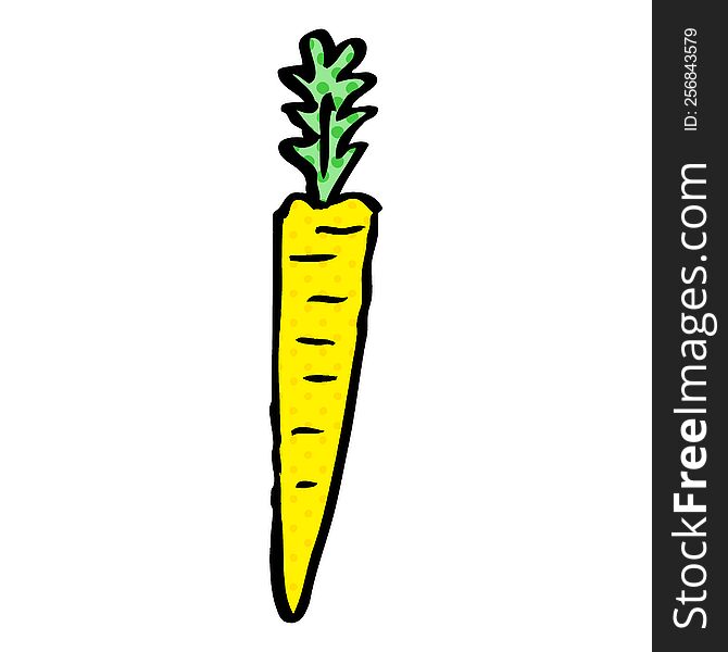 cartoon doodle yellow carrot