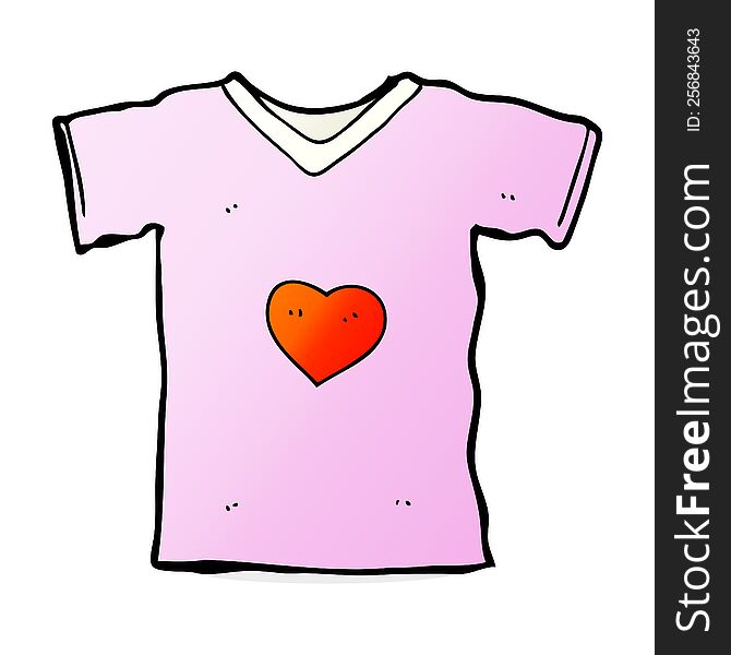 cartoon t shirt with love heart