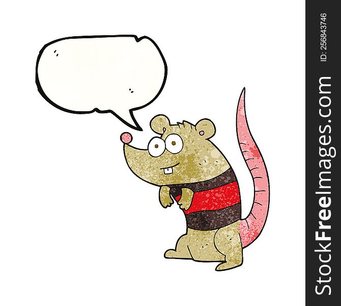 speech bubble textured cartoon rat