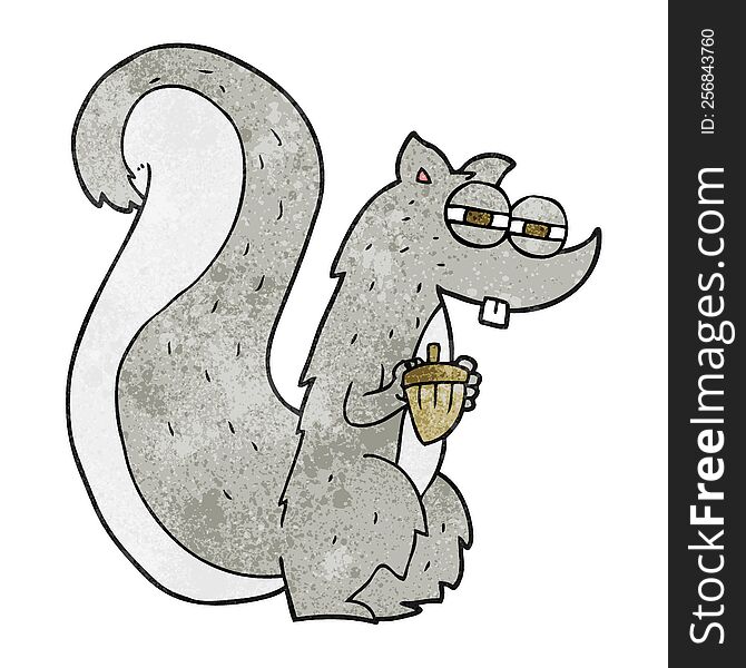 Textured Cartoon Squirrel With Nut