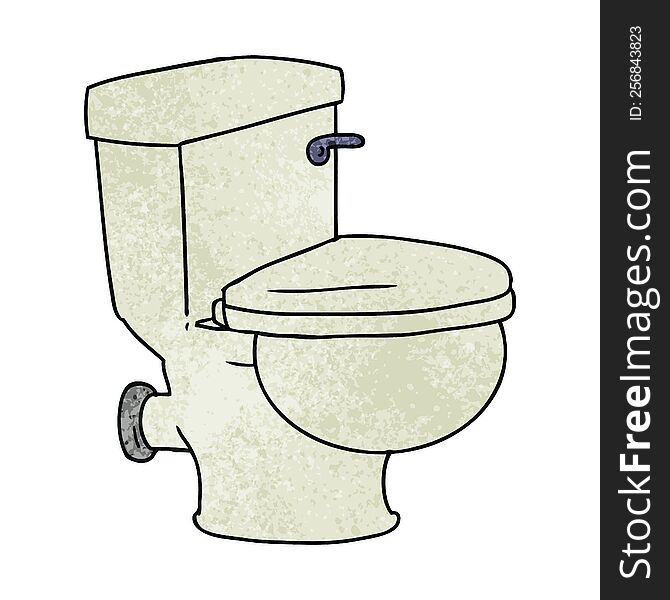 Textured Cartoon Doodle Of A Bathroom Toilet