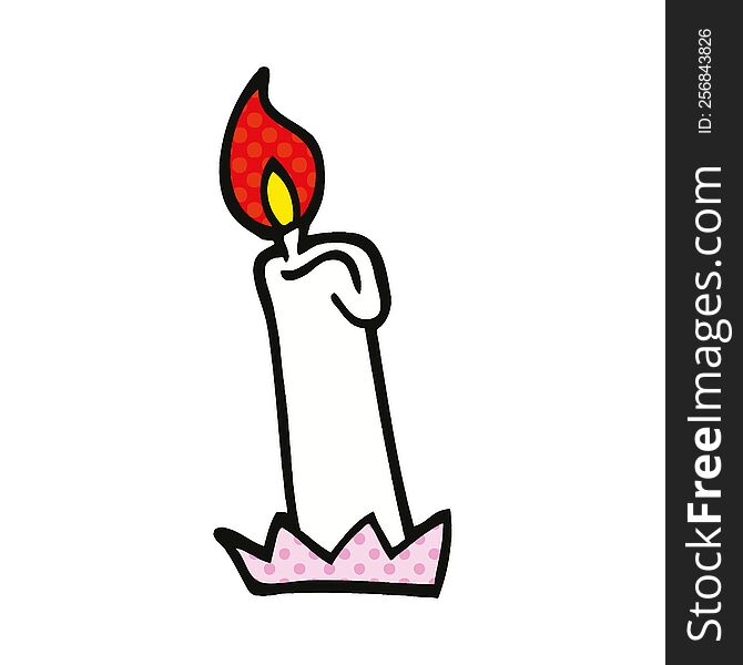comic book style cartoon birthday candle