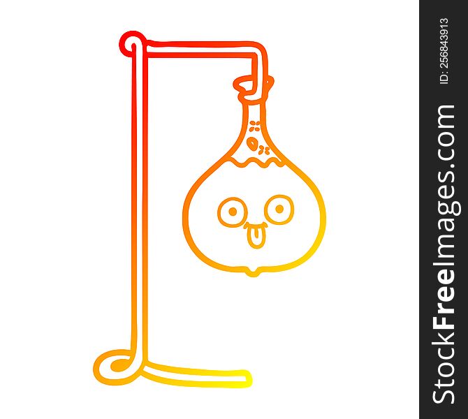 Warm Gradient Line Drawing Cartoon Science Experiment