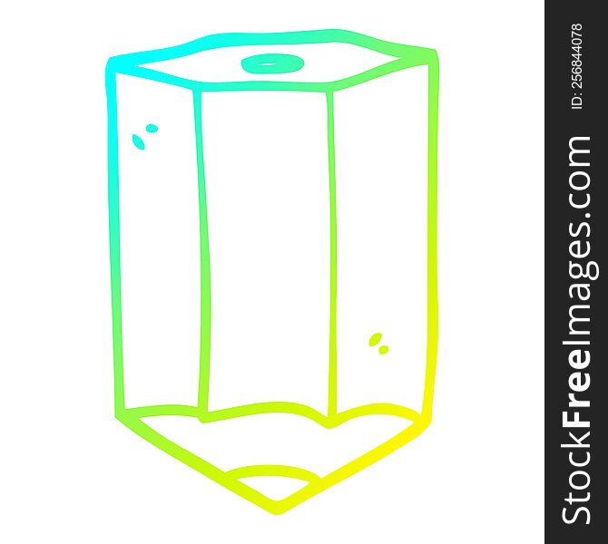 cold gradient line drawing of a cartoon colored pencil