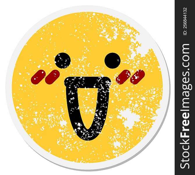 Crazy Happy Face Circular Sticker