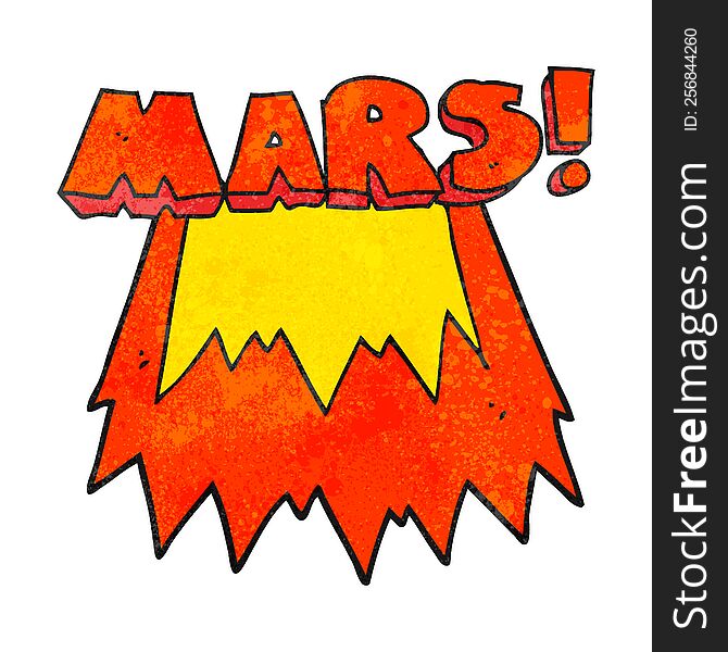 textured cartoon Mars text symbol