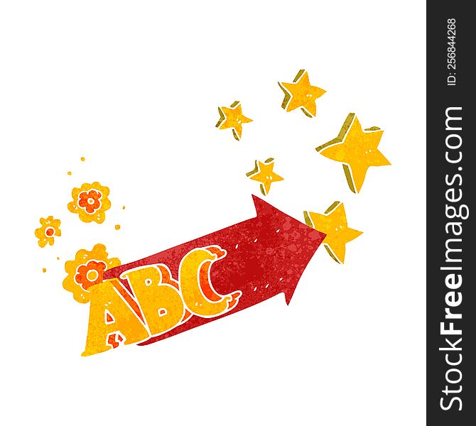 retro cartoon ABC symbol