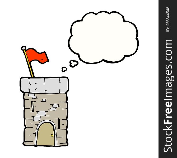 thought bubble cartoon old castle tower