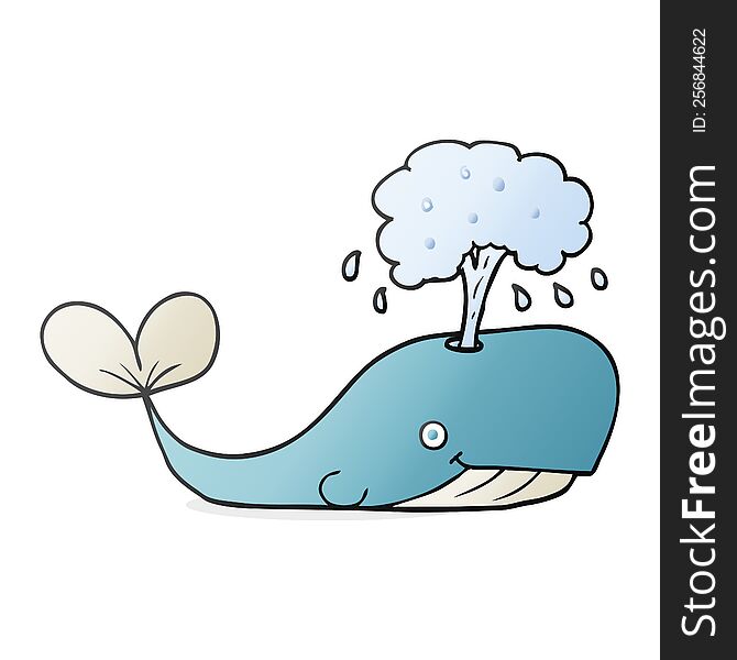 cartoon whale spouting water