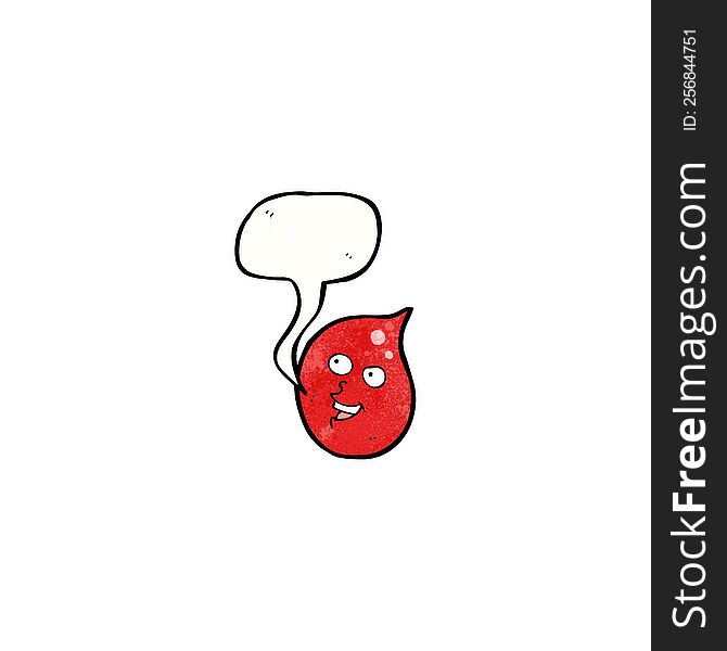 Happy Blood Drop Cartoon