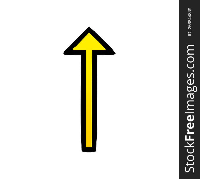 gradient shaded cartoon of a long arrow symbol