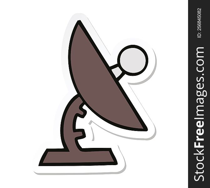 sticker of a cute cartoon satellite dish