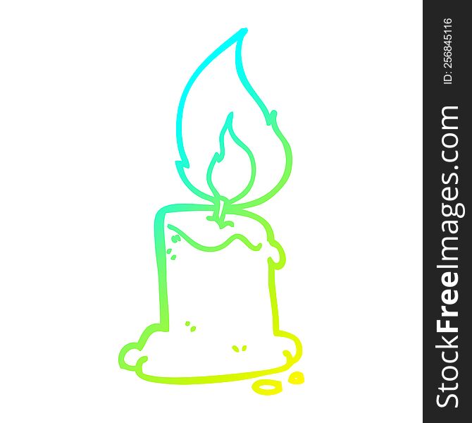 Cold Gradient Line Drawing Cartoon Candle
