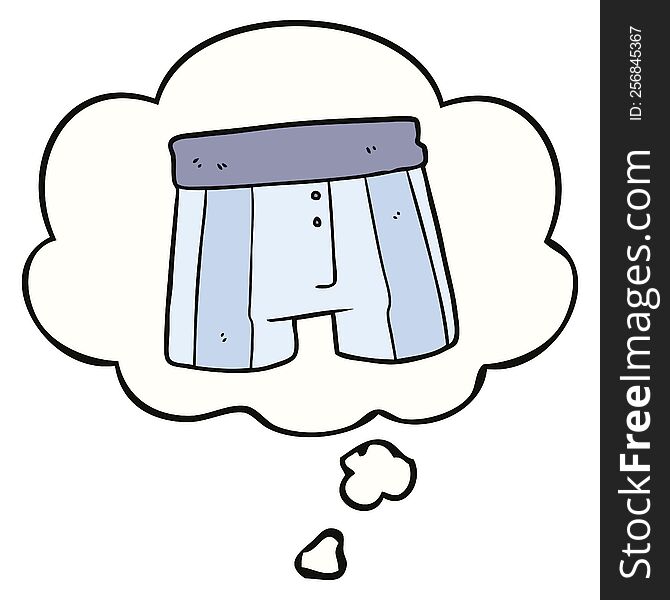 Cartoon Boxer Shorts And Thought Bubble