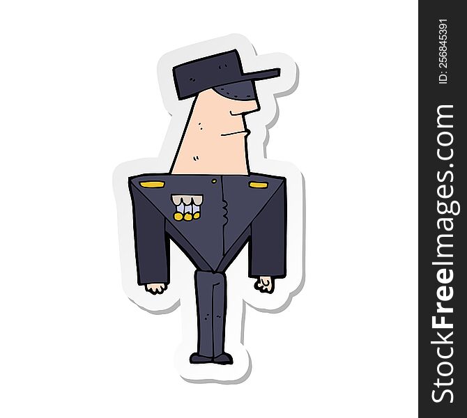 Sticker Of A Cartoon Guard